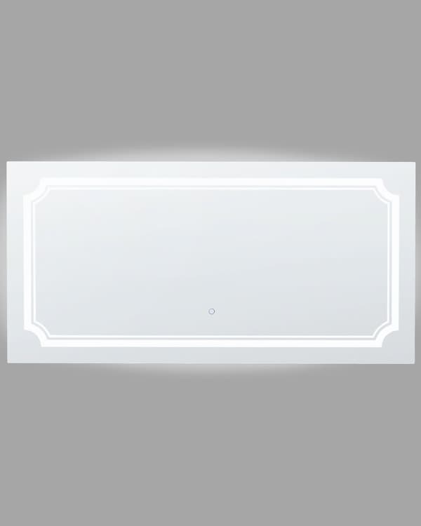 Seinäpeili hopea 120 x 60 x 4 cm lasi alumiini LED-valo suorakulmio huurtumaton kylpyhuone