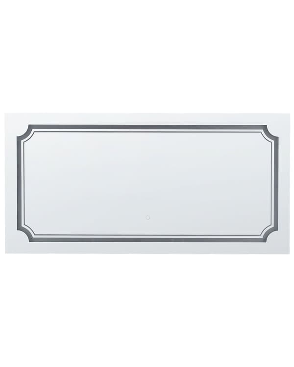 Seinäpeili hopea 120 x 60 x 4 cm lasi alumiini LED-valo suorakulmio huurtumaton kylpyhuone
