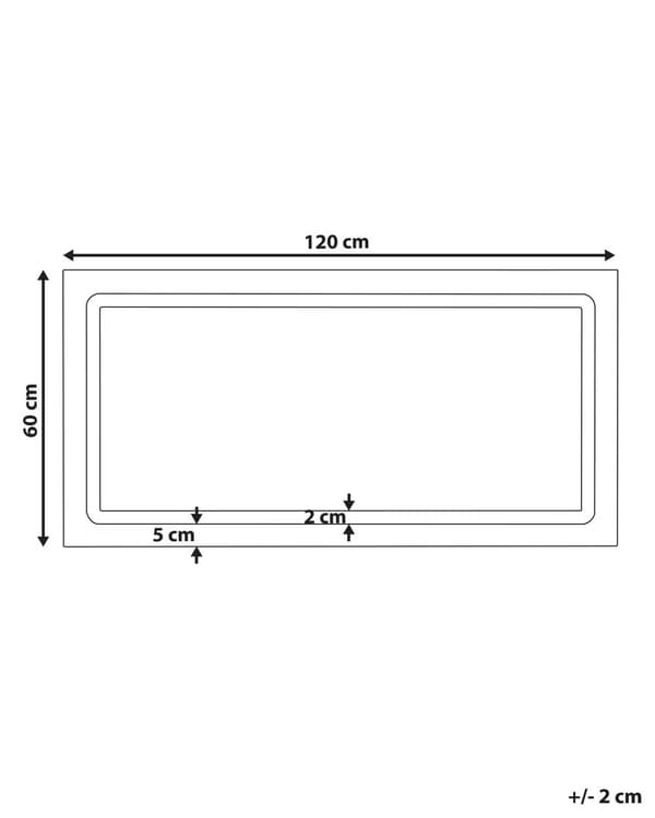Väggspegel med LED Silver 120 x 60 cm Rektangulär Modern Design Badrum Sminkspegel Sovrum