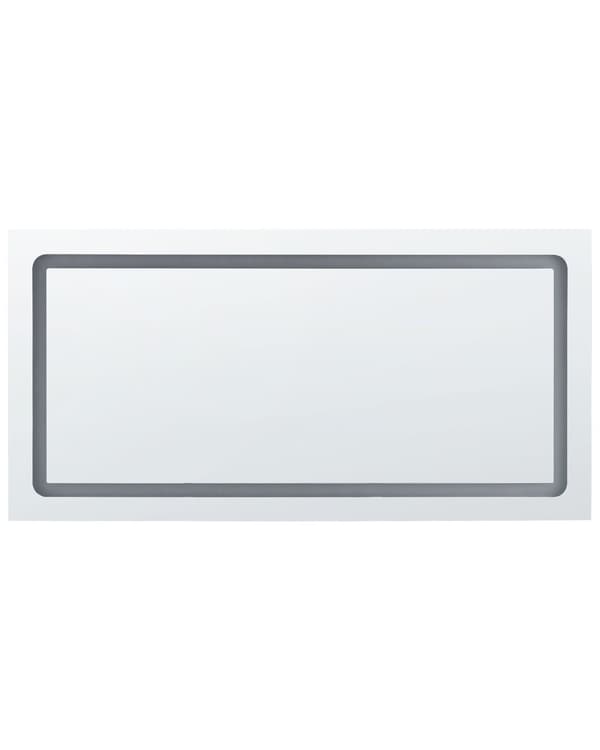 Väggspegel med LED Silver 120 x 60 cm Rektangulär Modern Design Badrum Sminkspegel Sovrum