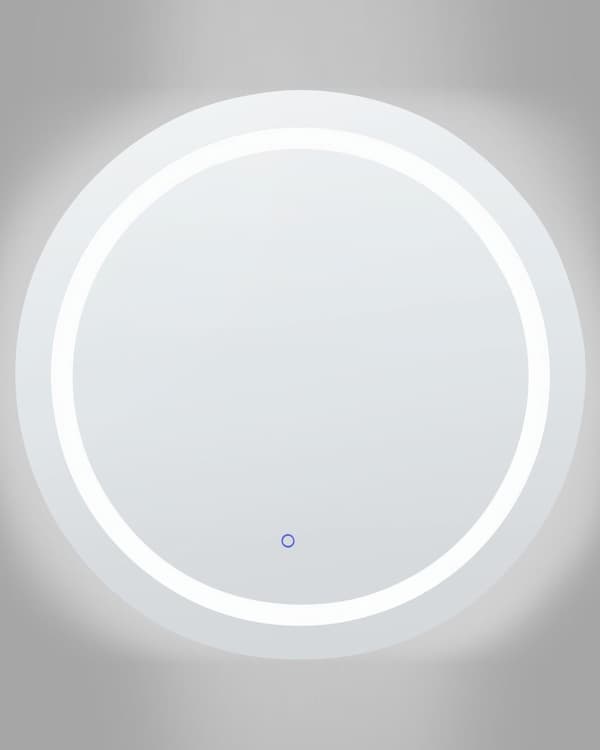 Väggspegel med LED Silver ø 79 cm Rund Modern Design Badrum Sminkspegel Sovrum