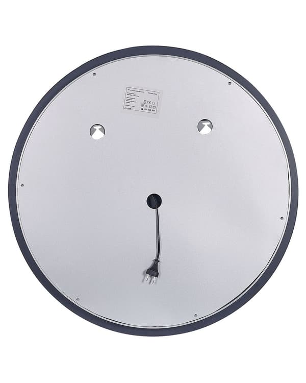 Väggspegel med LED Silver ø 79 cm Rund Modern Design Badrum Sminkspegel Sovrum