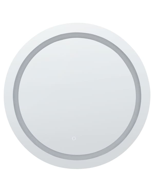 Väggspegel med LED Silver ø 79 cm Rund Modern Design Badrum Sminkspegel Sovrum