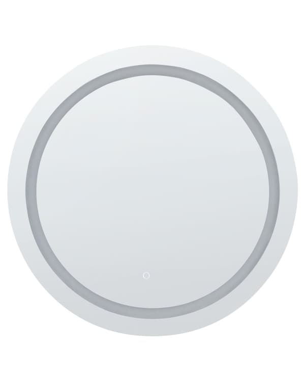 Väggspegel med LED Silver ø 79 cm Rund Modern Design Badrum Sminkspegel Sovrum