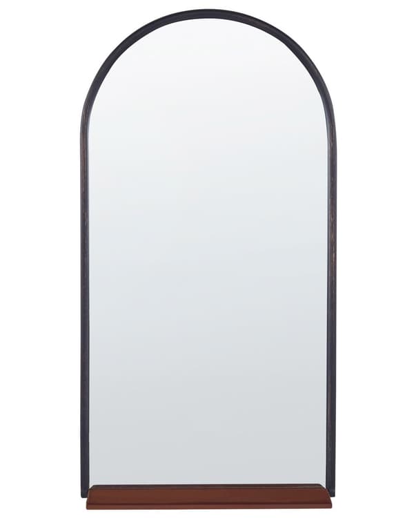 Seinäpeili musta kupari 40 x 67 x 2 cm lasi metalli MDF-levy ovaali hylly ripustettava moderni