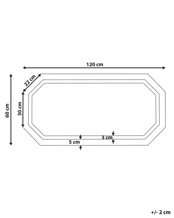 Väggmonterad LED Spegel 120 x 60 cm Oktagonal Modern Nutida Badrum Sminkspegel Sovrum