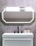 Miniatyrbild 5 av 10: Väggmonterad LED Spegel 120 x 60 cm Oktagonal Modern Nutida Badrum Sminkspegel Sovrum