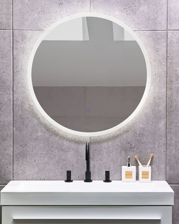 Väggmonterad LED Spegel 79 cm Rund Modern Nutida Badrum Sminkspegel Sovrum