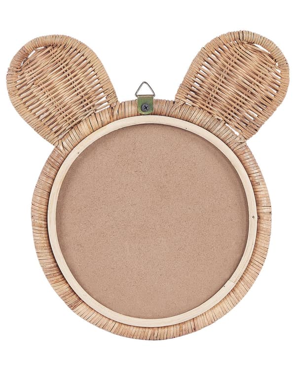 Vægspejl Natur rattan ø 20 cm Dekorative Bjørne ører Børneværelse Boho Moderne