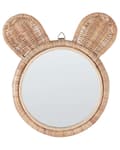 Miniatyrbillede 1 af 5: Vægspejl Natur rattan ø 20 cm Dekorative Bjørne ører Børneværelse Boho Moderne