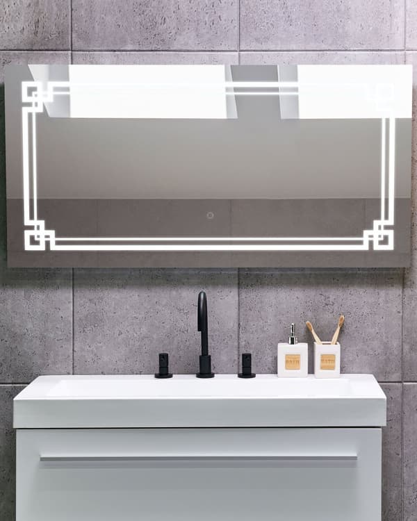Speil med LED-belysning Sølv 120 x 60 cm Rektangulært veggspeil Sminkespeil Moderne Baderom Soverom