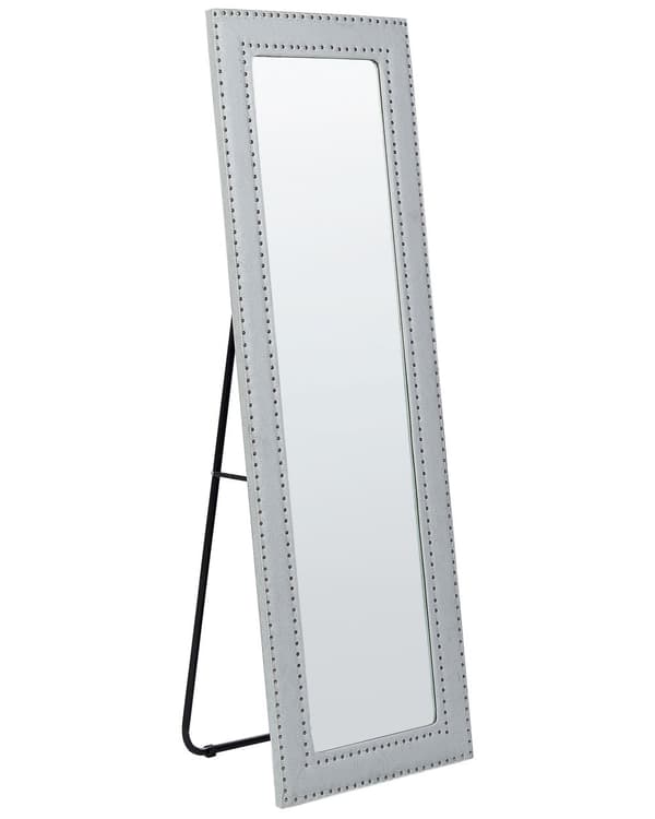 Seisova peili valkoinen 50 x 150 cm keinonahka lasi MDF suorakulmio glamour moderni