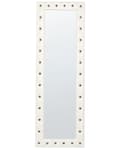 Miniatyrbild 4 av 7: Golvspegel Vit Konstläder 50 x 150 cm med Stativ Akrylglas Strass Dekorativ Ram Glamour Väggdekor