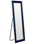 Miniatyrbild 4 av 8: Golvspegel Blå Sammet 50 x 150 cm med Stativ Dekorativ Ram Glamour Väggdekoration Sovrum Vardagsrum