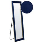 Miniatyrbild 1 av 8: Golvspegel Blå Sammet 50 x 150 cm med Stativ Dekorativ Ram Glamour Väggdekoration Sovrum Vardagsrum