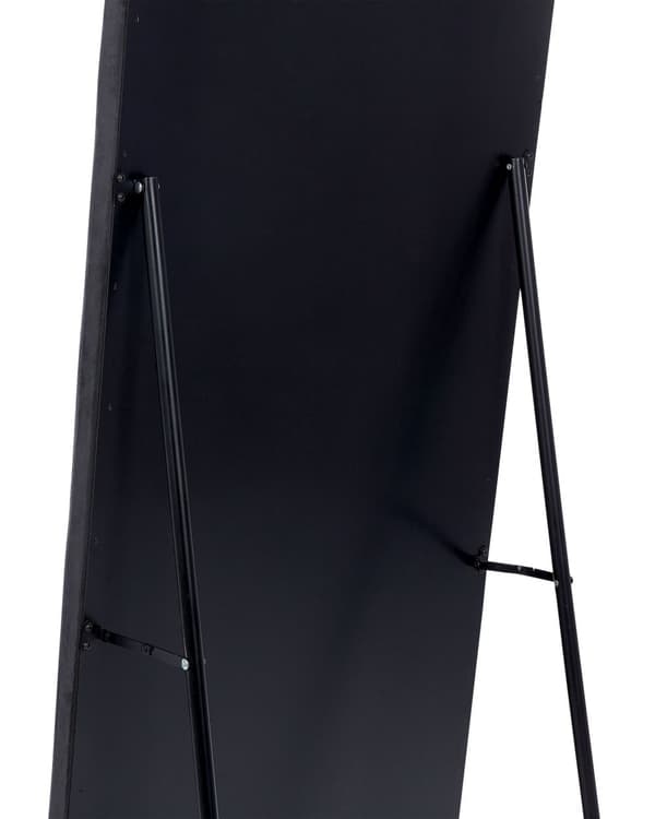 Golvspegel Mörkgrå Sammet 50 x 150 cm med Stativ Akrylglas Strass Dekorativ Ram Glamour