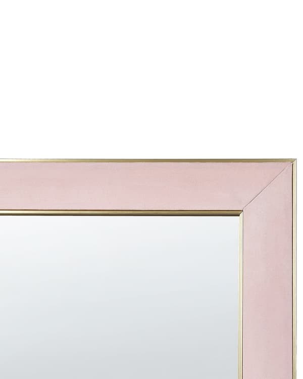 Golvspegel Rosa Sammet 50 x 150 cm med Stativ Dekorativ Ram Glamour Väggdekoration Sovrum Vardagsrum