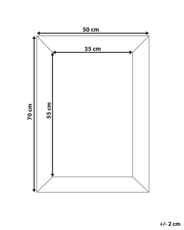 Veggspeil Blå Fløyel 50 x 70 cm Kroker Dekorativ ramme Glamour Tilbehør Veggdekor Speil