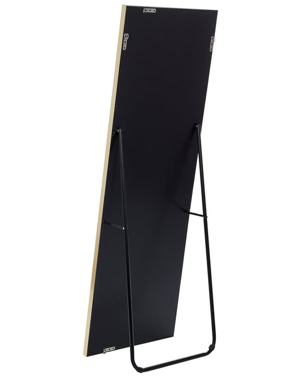 Gulvspeil Rosa Fløyel 50 x 150 cm Speil med stativ Dekorativ ramme Glamour Dekorasjon Tilbehør Veggdekor Veggspeil
