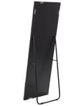 Miniatyrbilde 5 av 7: Gulvspeil Svart Kunstskinn 50 x 150 cm Speil med stativ Akrylglass Strass Dekorativ ramme Glamour Dekorasjon Veggdekor