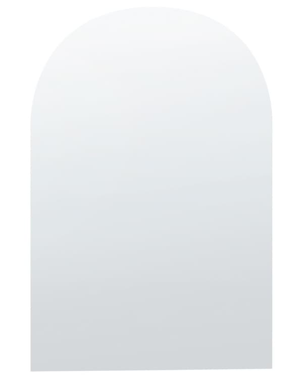 Vægspejl Sølv Glas 50 x 75 cm Moderne Spejl med Buet Top uden Ramme til Entre Pigeværelse Indretning Spejlbeslag Skjult Ophæng