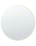 Miniatyrbillede 1 af 5: Rundt Vægspejl Guld Aluminium ø80 cm Moderne Spejl med Ramme til Entre Pigeværelse Indretning Spejlbeslag Skjult Ophæng