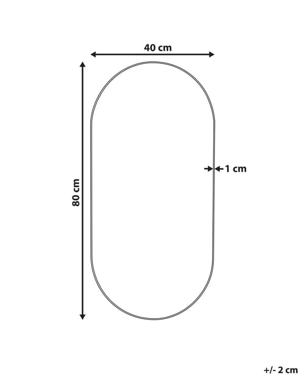 Seinäpeili hopea 40 x 80 cm metalli lasi ovaali ripustuskoukku minimalistinen moderni