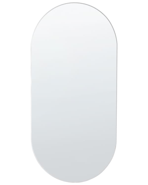 Speil Sølv Glass 40 x 80 cm Oval form Dekorativt Veggmontert Innredning Tilbehør