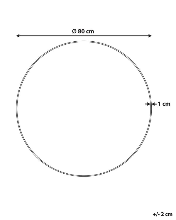 Speil Gull Glass ø 80 cm Rundt Dekorativt Veggmontert Uten ramme Moderne Innredning Tilbehør