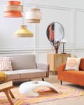 Miniatyrbilde 6 av 8: Speil Svart Glass ø 80 cm Rundt Dekorativt Veggmontert Moderne Innredning Tilbehør