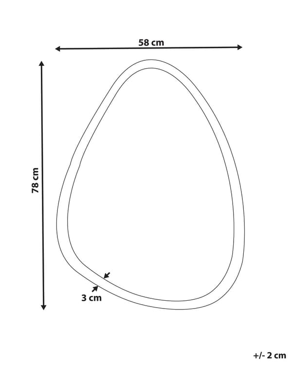 Kylpyhuoneen seinäpeili LED-valolla hopea ø 78 cm epäsymmetrinen moderni tyyli