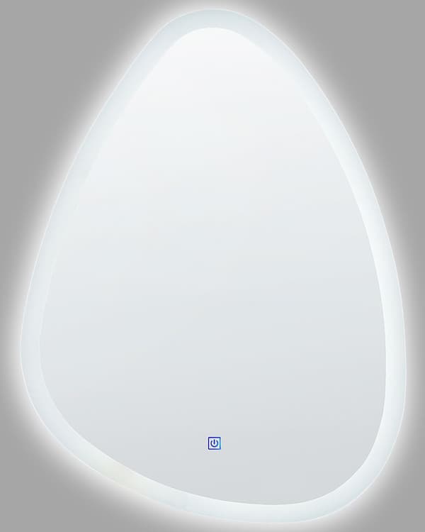 Kylpyhuoneen seinäpeili LED-valolla hopea ø 78 cm epäsymmetrinen moderni tyyli