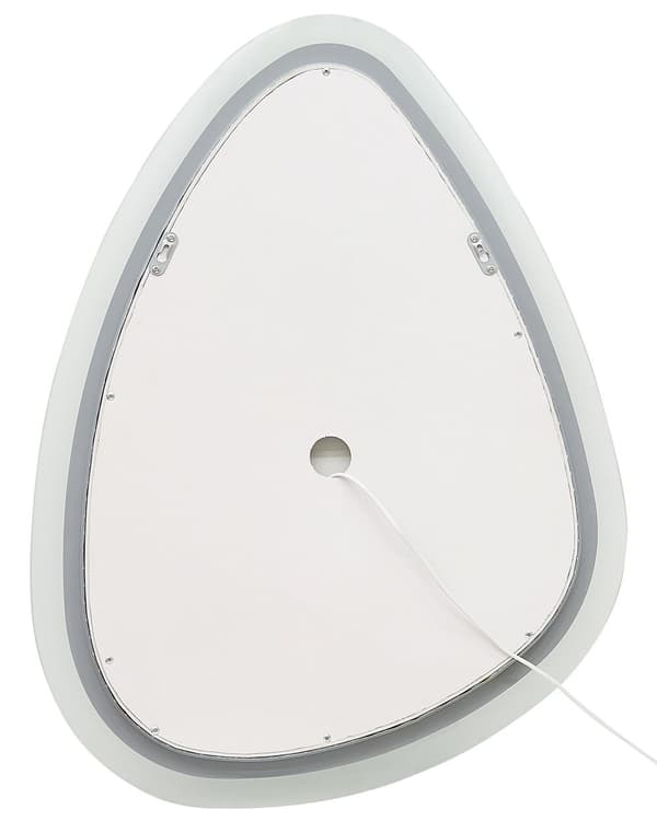 Kylpyhuoneen seinäpeili LED-valolla hopea ø 78 cm epäsymmetrinen moderni tyyli