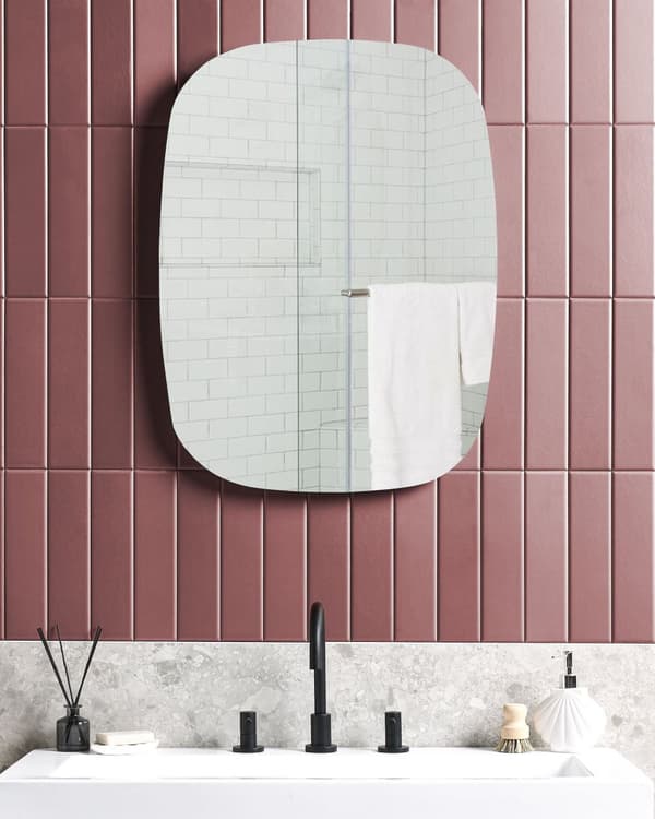 Speil LED Sølv ø 78 cm Integrert lys Oval form Moderne Baderomsspeil Veggspeil