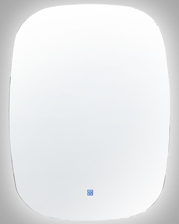 Speil LED Sølv ø 78 cm Integrert lys Oval form Moderne Baderomsspeil Veggspeil