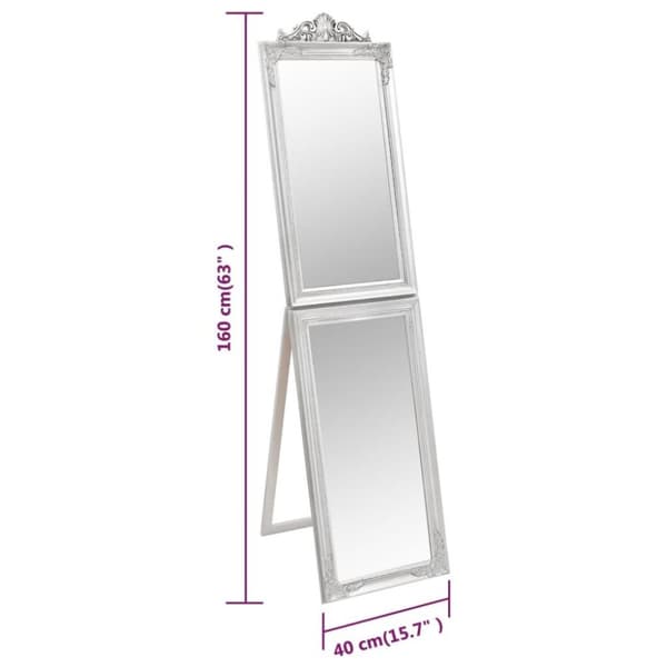 vidaXL Fristående spegel silver 40x160 cm