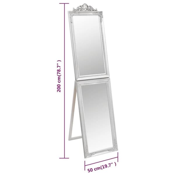 vidaXL Fristående spegel silver 50x200 cm