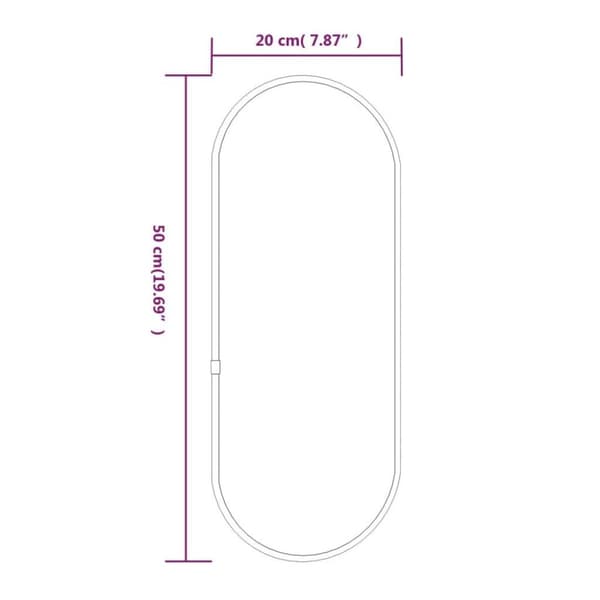 vidaXL vægspejl 50x20 cm oval guldfarvet