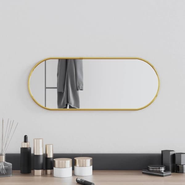vidaXL vægspejl 50x20 cm oval guldfarvet