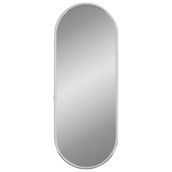 vidaXL vægspejl 40x15 cm oval sølvfarvet