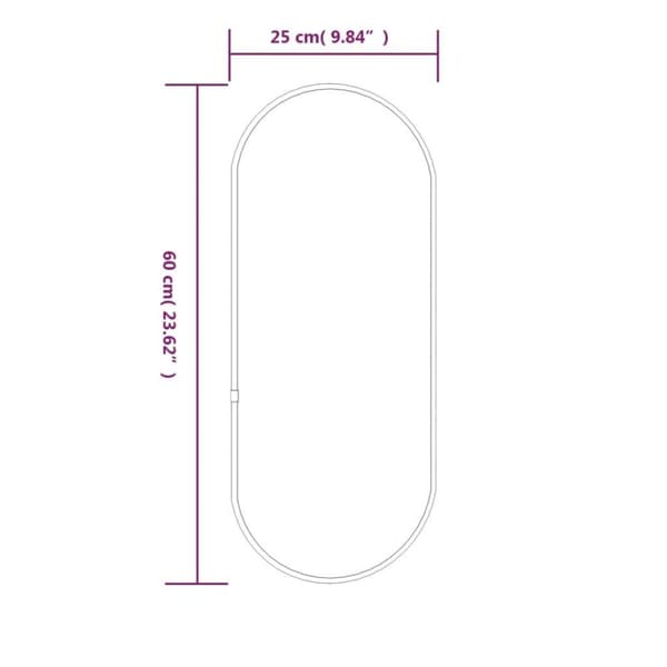 vidaXL vægspejl 60x25 cm oval sort