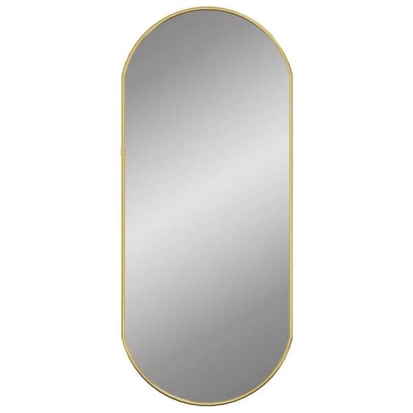 vidaXL vægspejl 70x30 cm oval guldfarvet