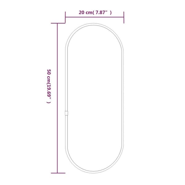 vidaXL Seinäpeili hopea 50x20 cm ovaali