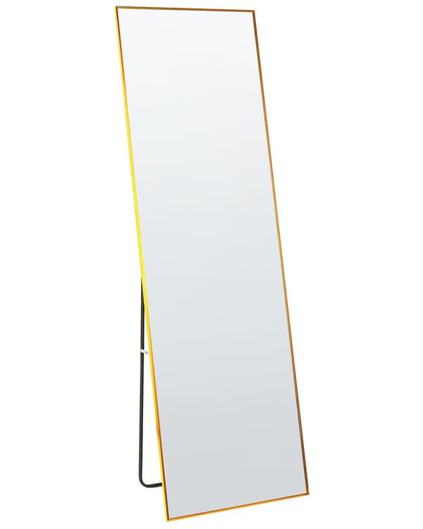 Golvspegel Guld Aluminiumram 50 x 156 cm med Stativ Modern Design Inramad Helkropps