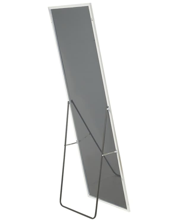 Golvspegel Silver Aluminiumram 50 x 156 cm med Stativ Modern Design Inramad Helkropps