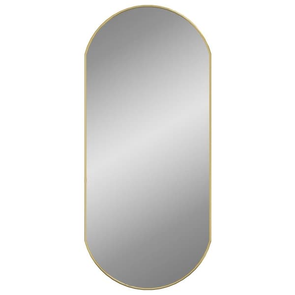 vidaXL Väggspegel guld 90x40 cm oval