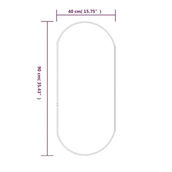 vidaXL Väggspegel guld 90x40 cm oval