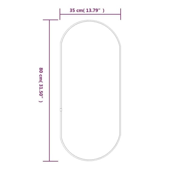 vidaXL Väggspegel guld 80x35 cm oval