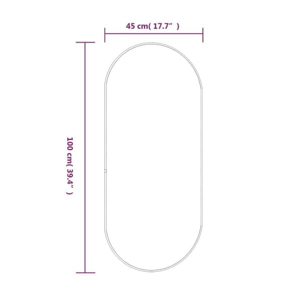 vidaXL Väggspegel silver 100x45 cm oval