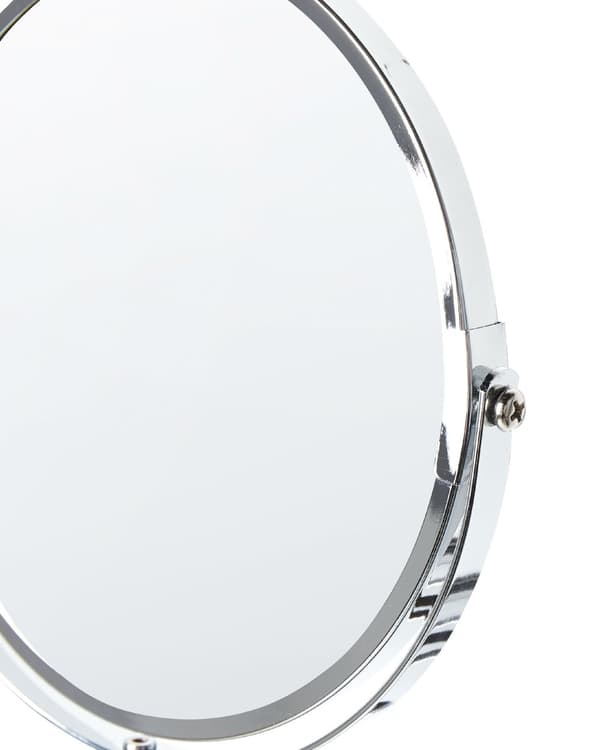 Sminkspegel Silver Järn ø 19 cm Väggmonterad Utdragbar Arm Dubbelsidig Förstorande Badrumstillbehör